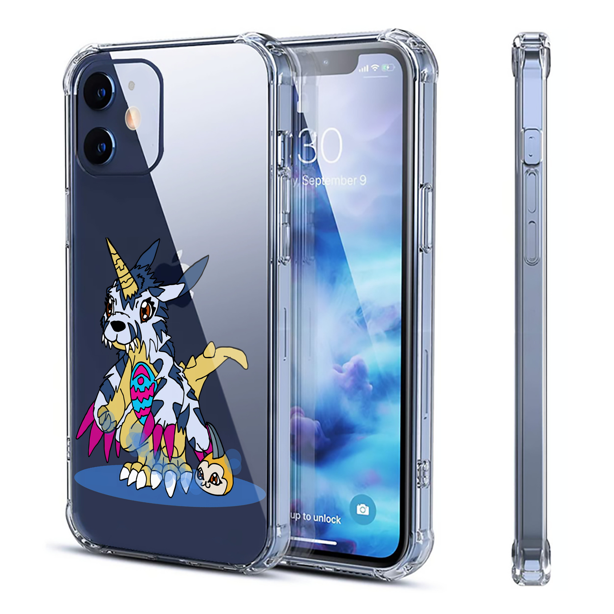 （画像用） Digimon デジタルモンスター/デジモン 【iPhone 12シリーズ対応】透明スマホケース（クリアソフトケース）